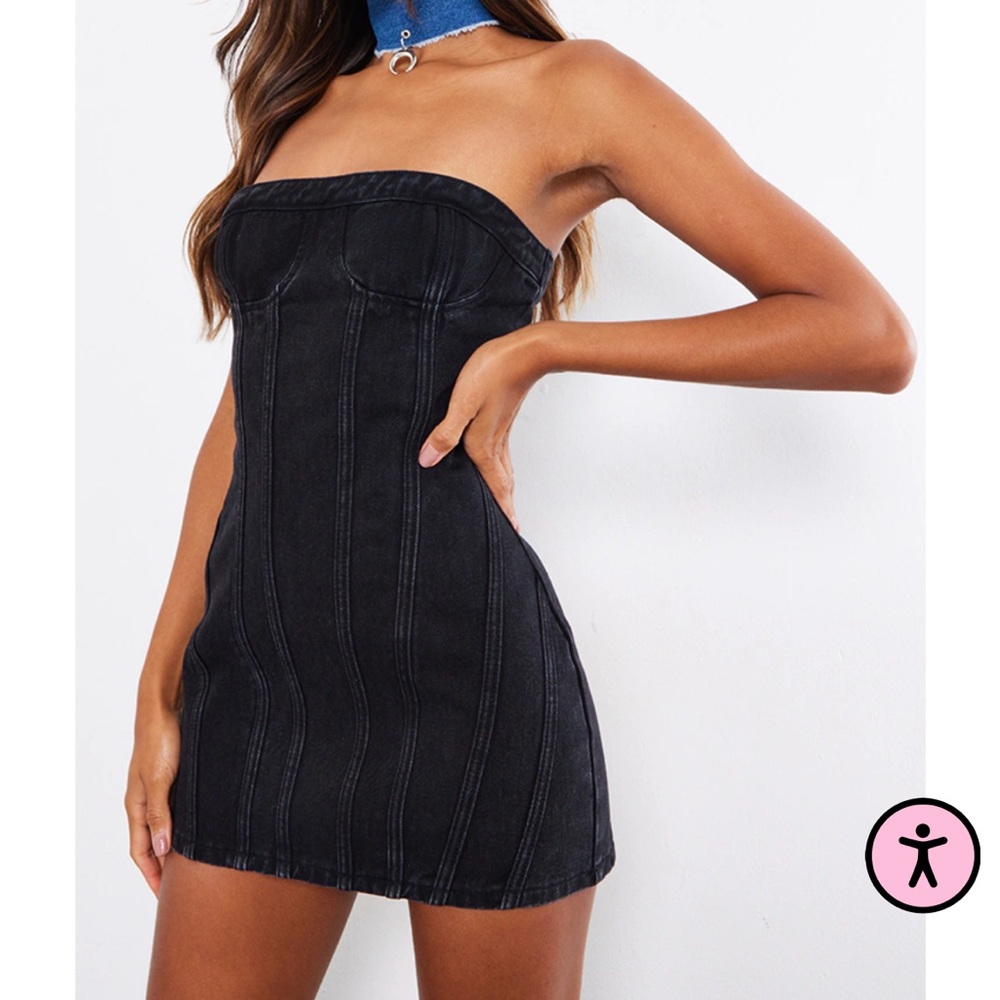 NWT black denim dress